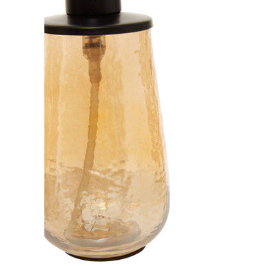 Allegra Black and Gold Glass Soap Dispenser with Textured Detail