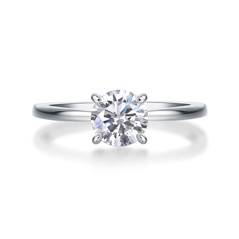 S925 Sterling Silver Moissanite Four-Prong