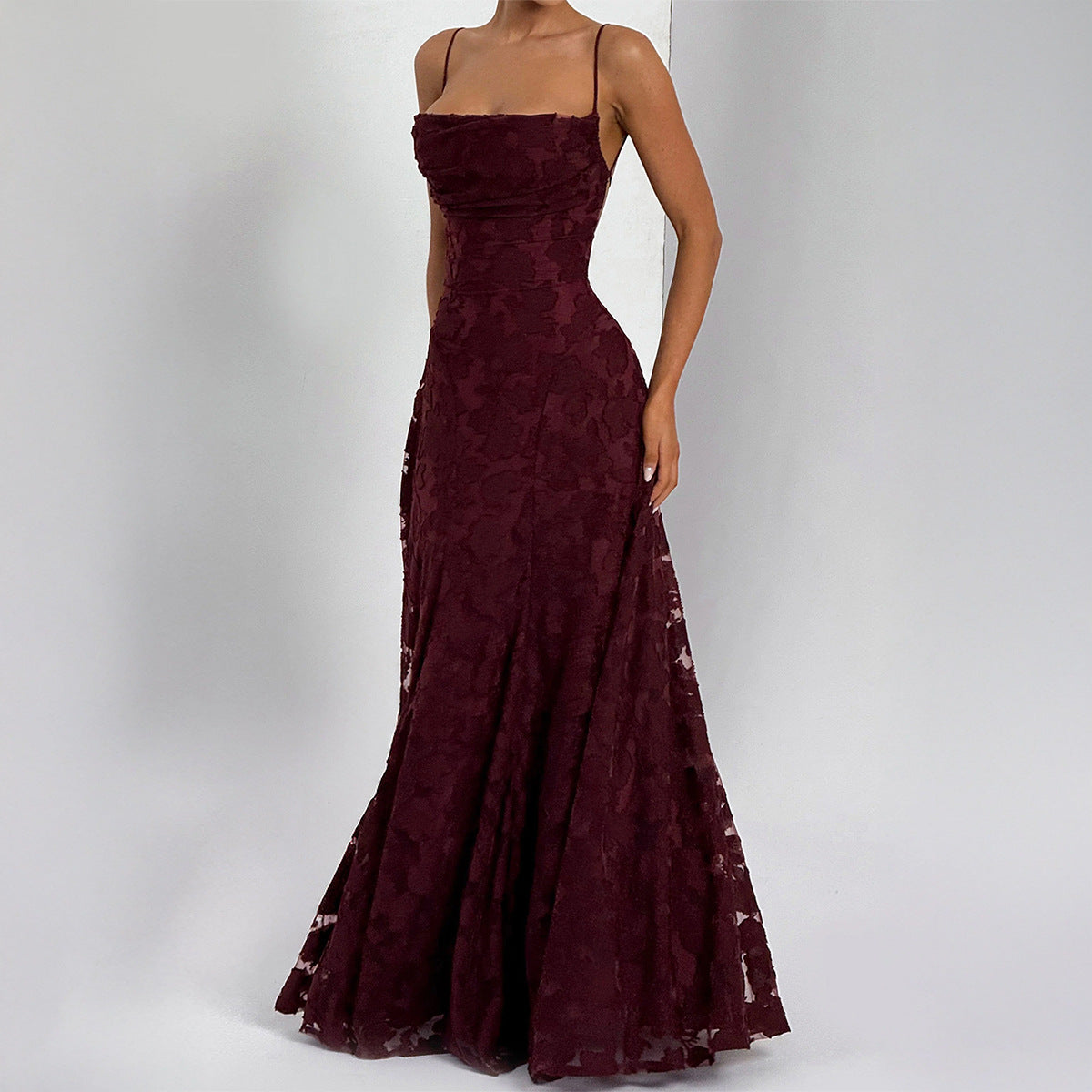 Elegant And Sophisticated Strap A-line Maxi Dress For Women Western Style