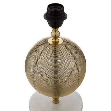 Melora Round Marble Gold Finish Table Lamp Base