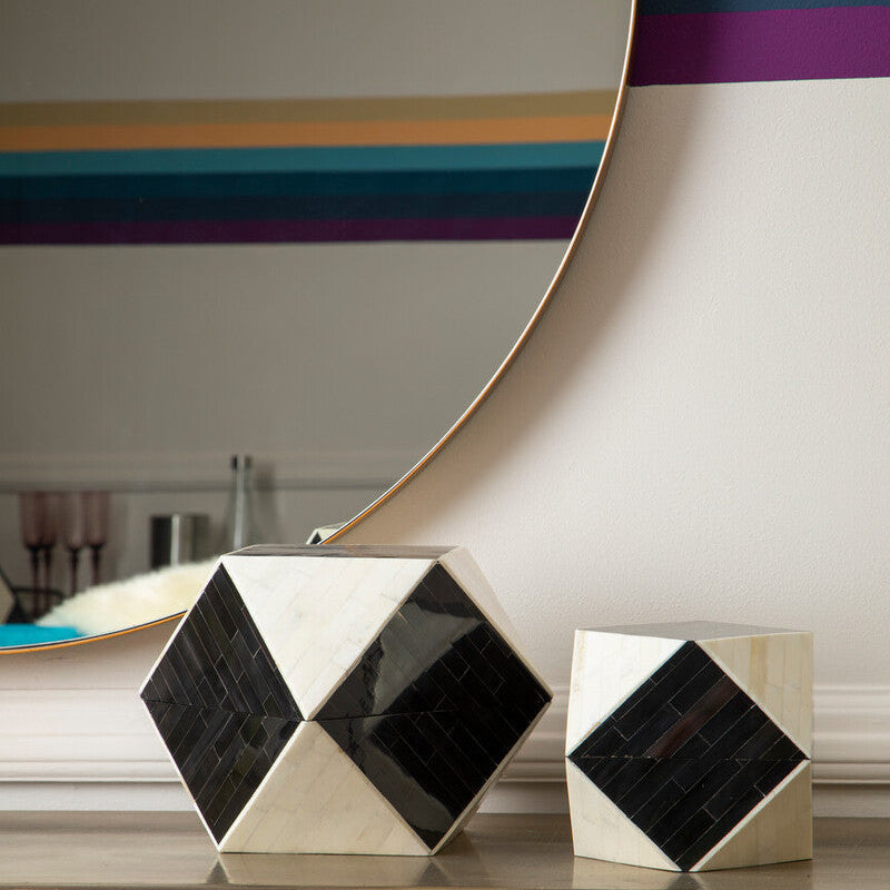 Donato Black and White Small Trinket Box