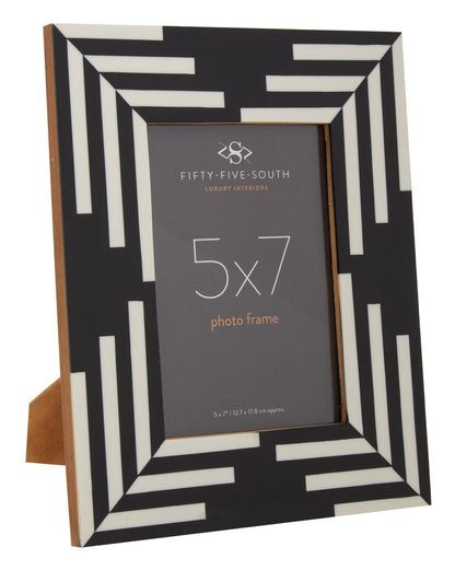 Donato 5In X 7In Black And White Stripe Photo Frame