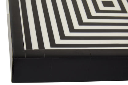 Donato Black And White Finish Square Tray