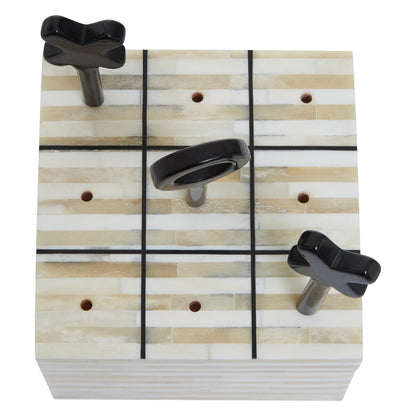 Churchill Games Cream and Black Bone Noughts & Crosses