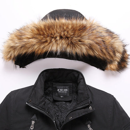 Men's mid-length padded trench coat