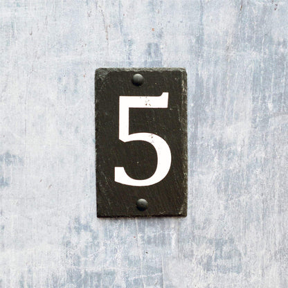 Number 5 Slate House Sign