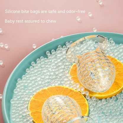 Happy Bite Baby Teether Non-staple Food Fruit Feeding Artifact Baby Pacifier Silicone Hand Guard Molar Rod Wholesale