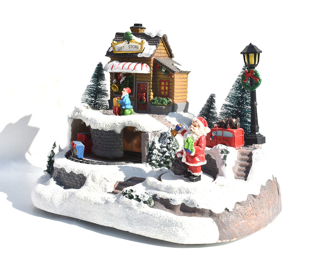Christmas Glowing LED Light Music House Christmas Decorations