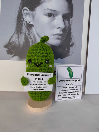New Cute Positive Energy Emotional Cucumber Pickle Doll Knitting