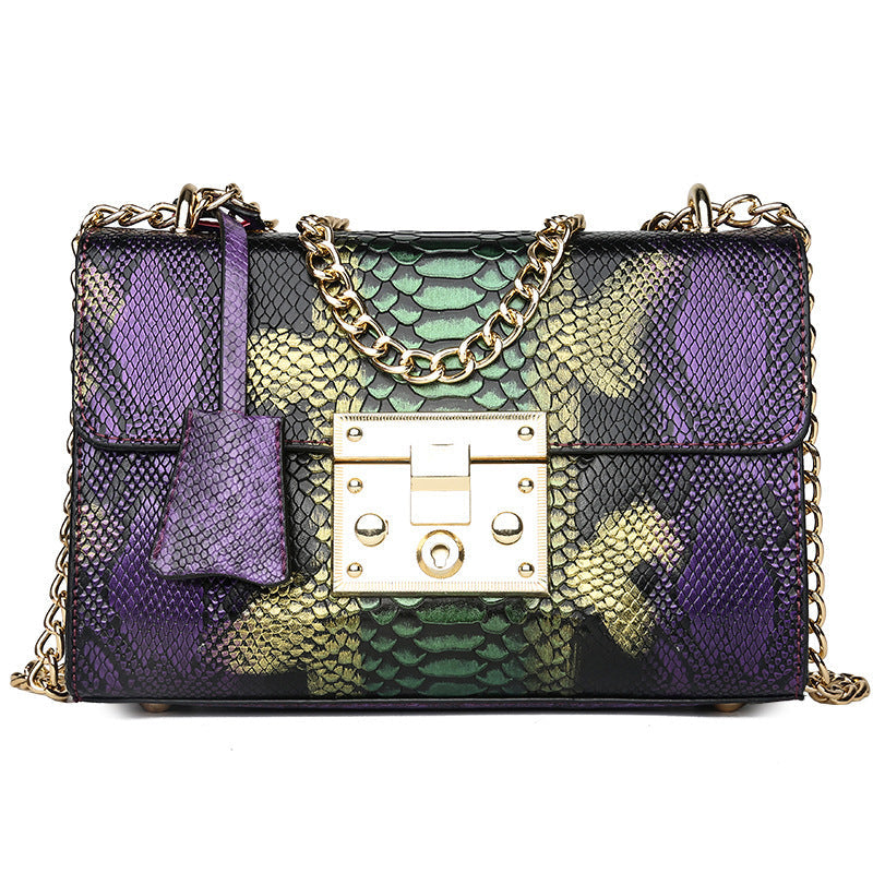 Lock chain small square bag