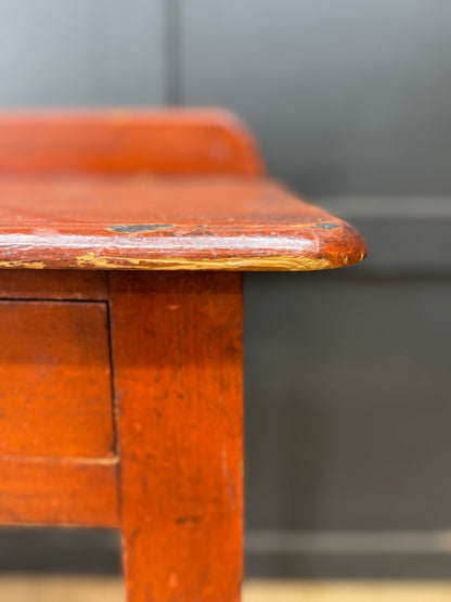 Antique Victorian Pine Writing Table Desk Console Side Table / Wash Stand