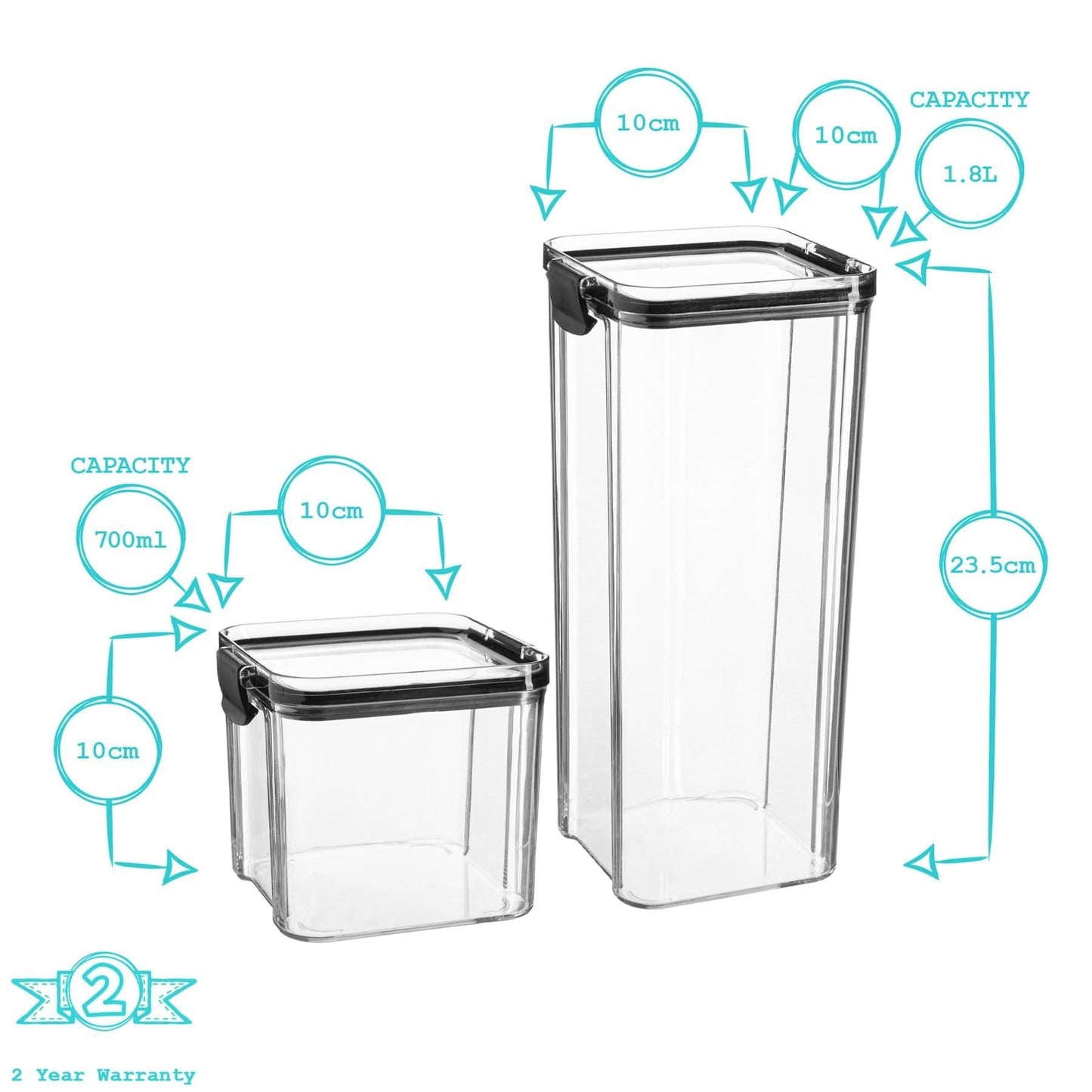 8pc Airtight Plastic Food Storage Containers Set