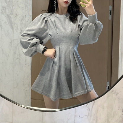 New Autumn Dress, Long-Sleeved Mid-Length A-Line Skirt, Thin And Waist
