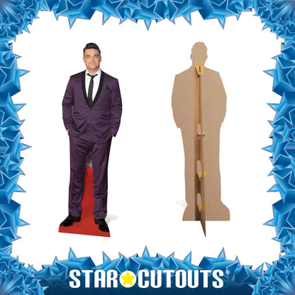 CS589 Robbie Williams - Purple Suit Height 185cm Lifesize Cardboard Cutout