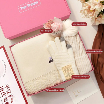 Scarf Thermos Hand Warmer And Glove Set Gift Box