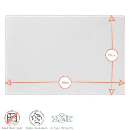 30cm x 20cm Glass Chopping Board