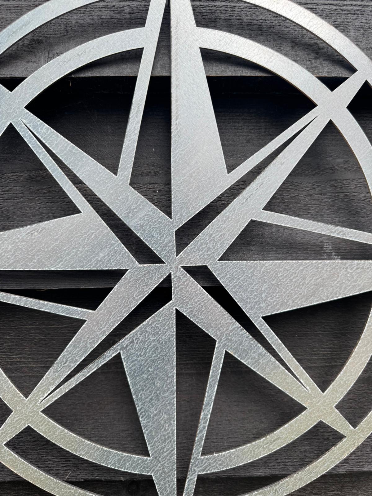 Galvanized Steel Compass Wall Decoration