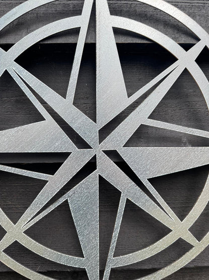 Galvanized Steel Compass Wall Decoration
