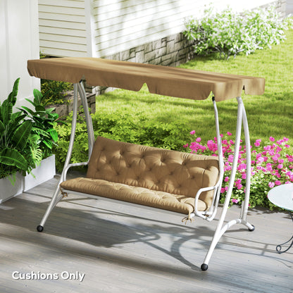 Outsunny Three-Seater Bench Cushion - Khaki