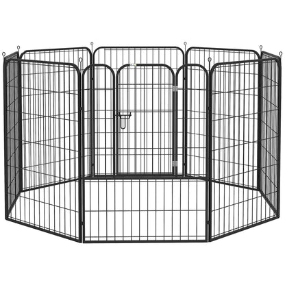 PawHut 8 Panels Heavy Duty Puppy Playpen, for Large, Medium Dogs, Indoor and Outdoor Use - Black