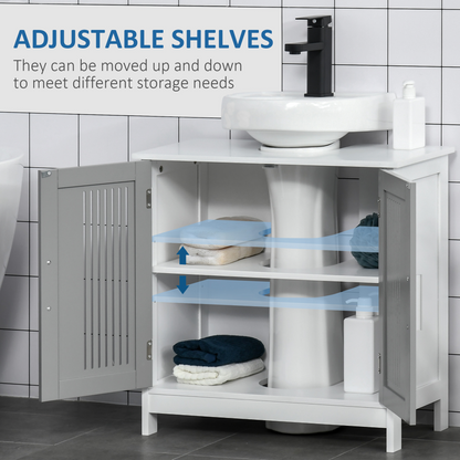 Modern Under Sink Cabinet with 2 Doors, Bathroom Vanity Unit, White