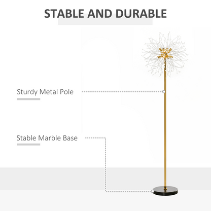 HOMCOM Modern Floor Lamp with Dandelion-like Lampshade for Bedroom