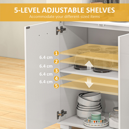 HOMCOM Modern Sideboard Kitchen Storage Cabinet with 2 Drawers and Shelves