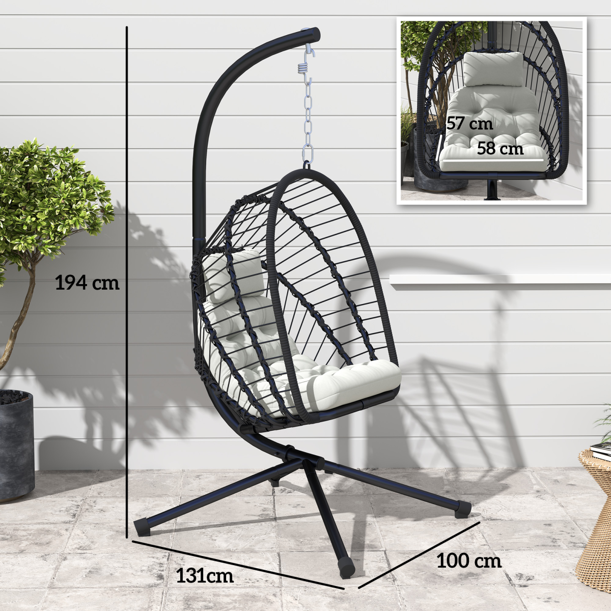 Durable Powder Coated Steel Frame Garden Storage Basket & Seat