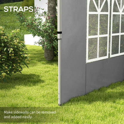Outsunny Gazebo Side Panels for 3x3(m) or 3x4m Pop Up Gazebo, 2 Pack, Grey