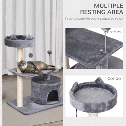 81cm Cat Tree Scratching Post Tower for Kitten Large Cats Activity Centre House