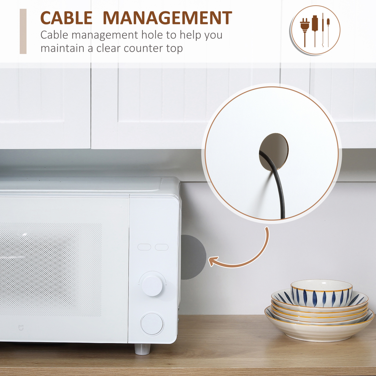 HOMCOM Kitchen Cupboard Storage Cabinet Microwave Oven Stand with Storage