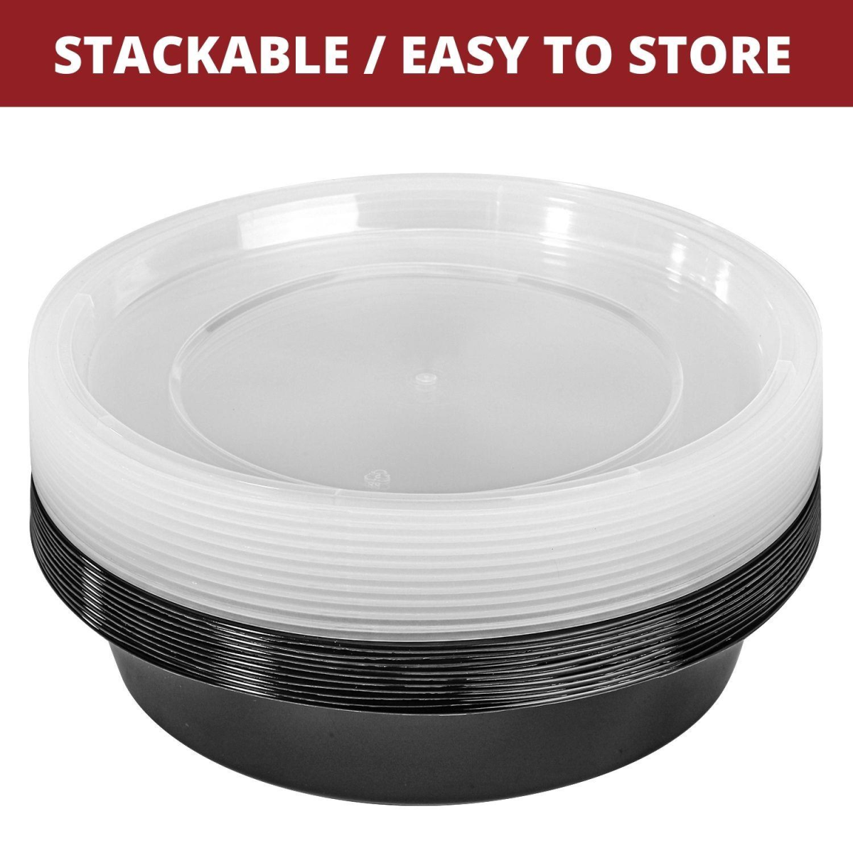 VINSANI 10pk ROUND 1 COMPARTMENT MEAL PREP CONTAINERS 1010426