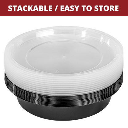 VINSANI 10pk ROUND 1 COMPARTMENT MEAL PREP CONTAINERS 1010426