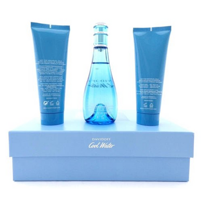 Davidoff Cool Water Gift Set (Eau De Toilette 100ml  Body Lotion 75ml  Shower Gel 75ml)