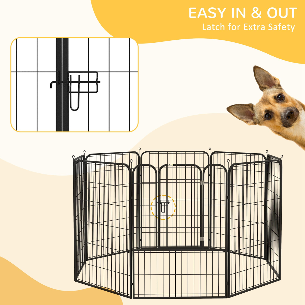 4 Sizes Pet Playpen Dog Rabbit  Puppy Cage Folding Run Fence Metal Hutch
