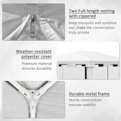 Outsunny 4 x 3m Party Tent Waterproof Garden Gazebo Canopy Wedding Cover Shade