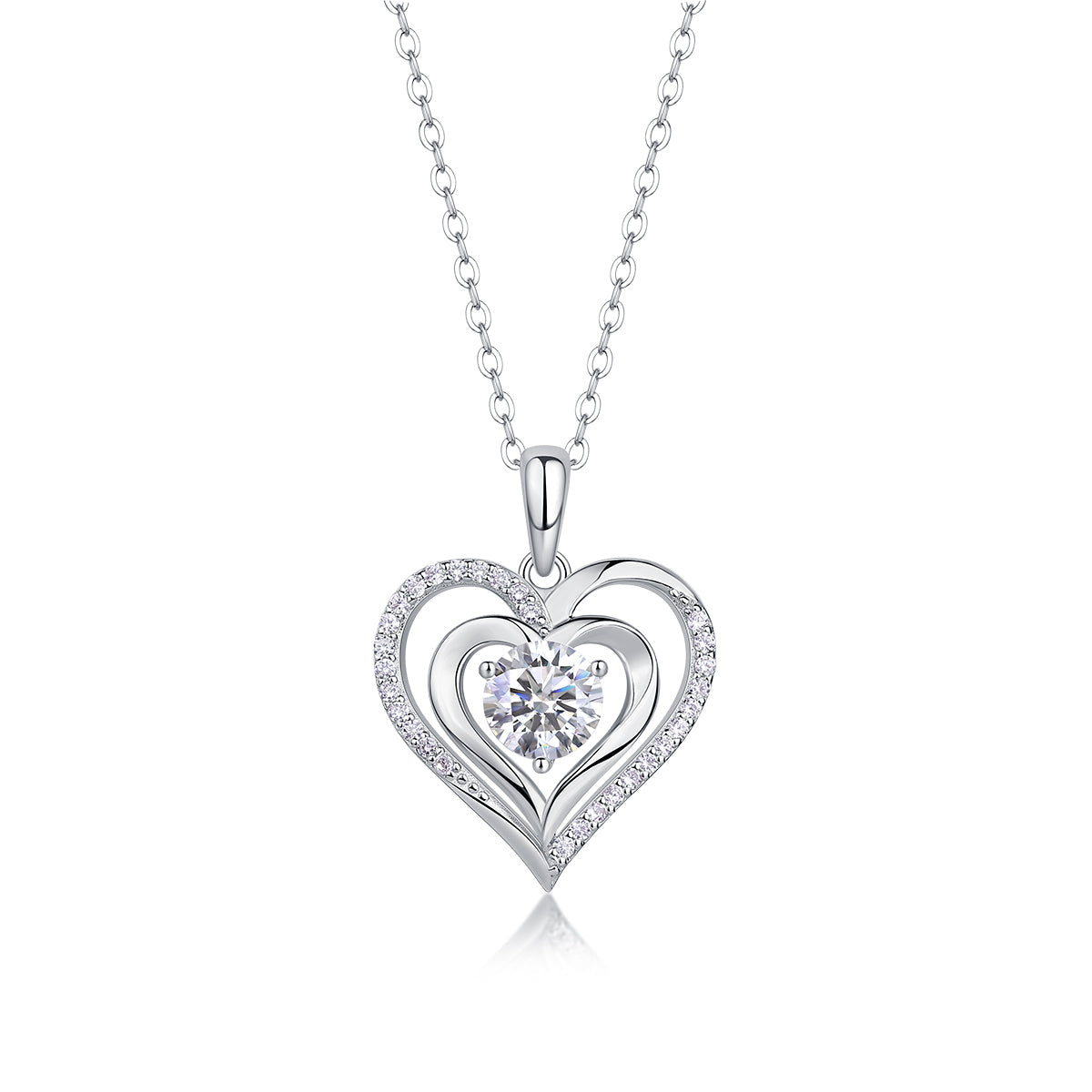 Telepathy - Top-quality Moissanite Fashionable Light Luxury Jewelry Pendant Necklace S925 Silver Plated Platinum.