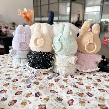 High-Fashion V1 V2  Labubu High End Luxury Chane Set 15cm 17cm Classic Grid Style Dress Set Fashion Clothes Replacement