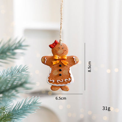 Festive Christmas Ornaments - Handcrafted Resin Gingerbread & Snowman Pendants
