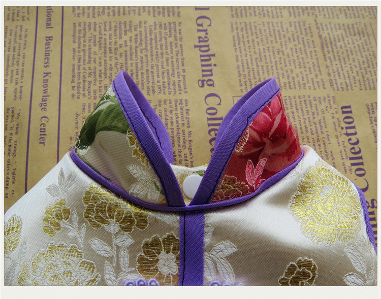 Pet Spring Summer And Autumn Clothes Tang Suit Brocade Cheongsam