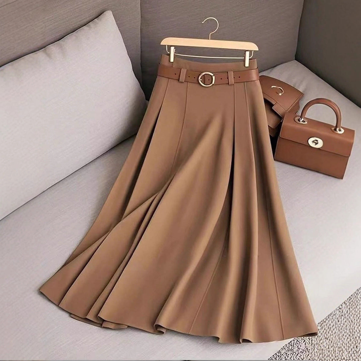 Women's Casual Pleated Skirt Can Be Printed