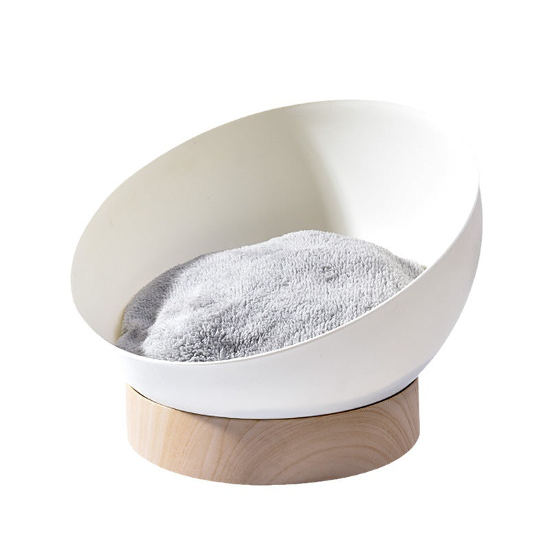 Creative Plastic Wood Grain Base Open Cat Nest