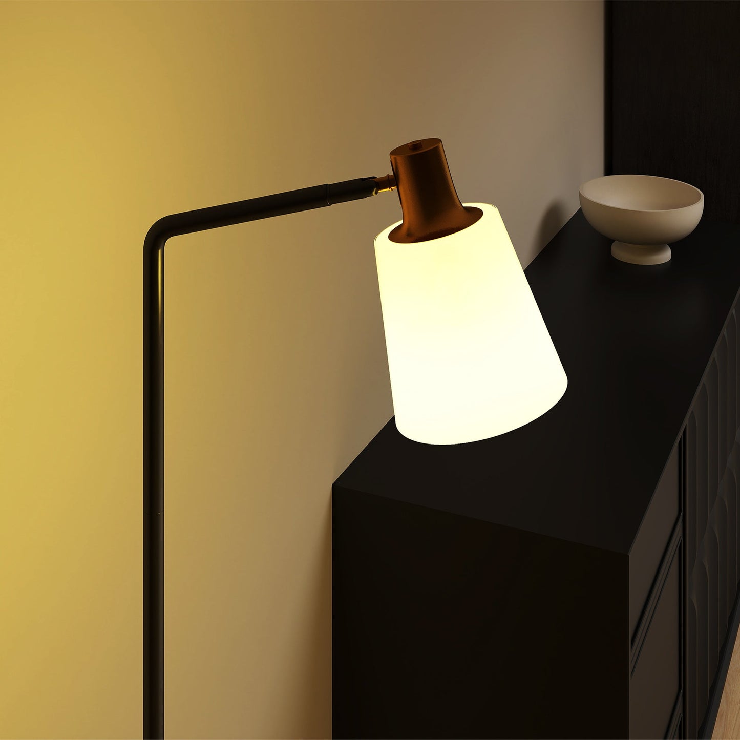 HOMCOM Floor Lamp with 350° Rotatable Head, Modern Standing Lamp with 3000K/4000K/6500K Colour Temperatures for Living Room Bedroom Office, Black