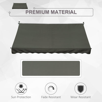 Outsunny 3x1.5m  Adjustable Outdoor Aluminium Frame Awning Grey