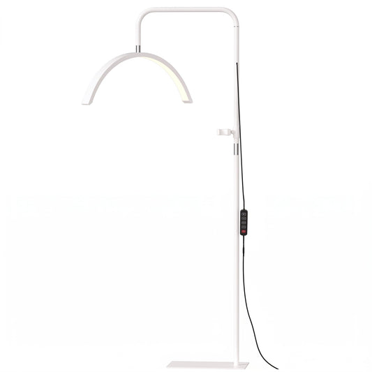 HOMCOM Half Moon Lash Light, 350° Rotatable Head, 7 Colours, Dimmable Beauty Floor Lamp, White