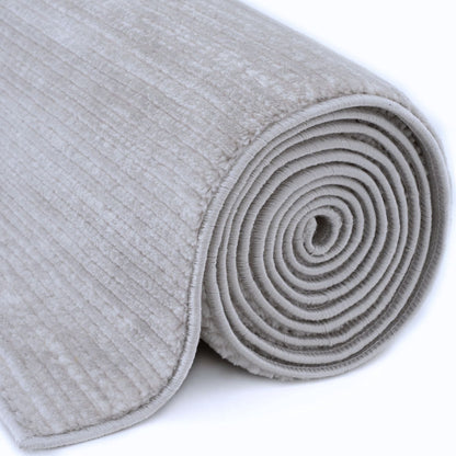 Carmel Grey-Cream Striped Rug | 6020