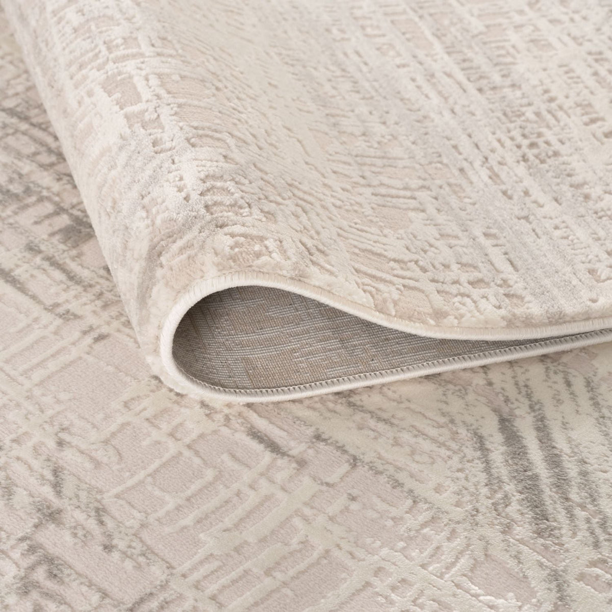 Carmel Cream-Grey Abstract Rug | 6030