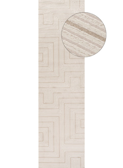Carmel Cream-Beige Geometric Rug | 6040