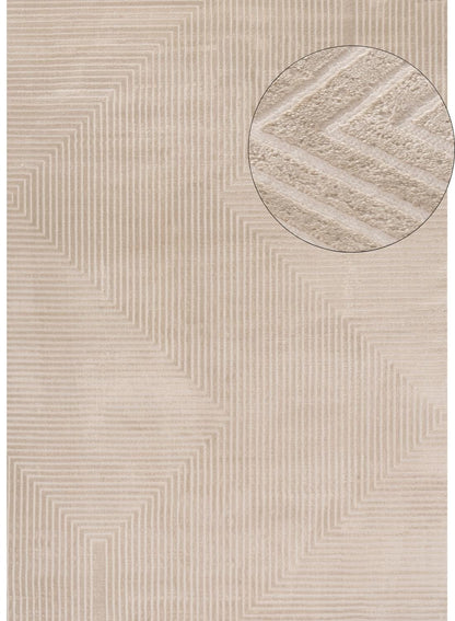 Carmel Beige-Cream Geometric Rug | 6050