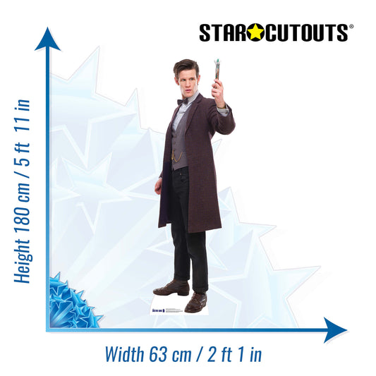 SC607 The 11th Doctor 2013 Screwdriver Matt Smith Cardboard Cut Out Height 180cmDoctor Who Cardboard Cutouts | Life Size Characters UK